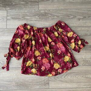 NWT Zenobia Off The Shoulder  Floral Top